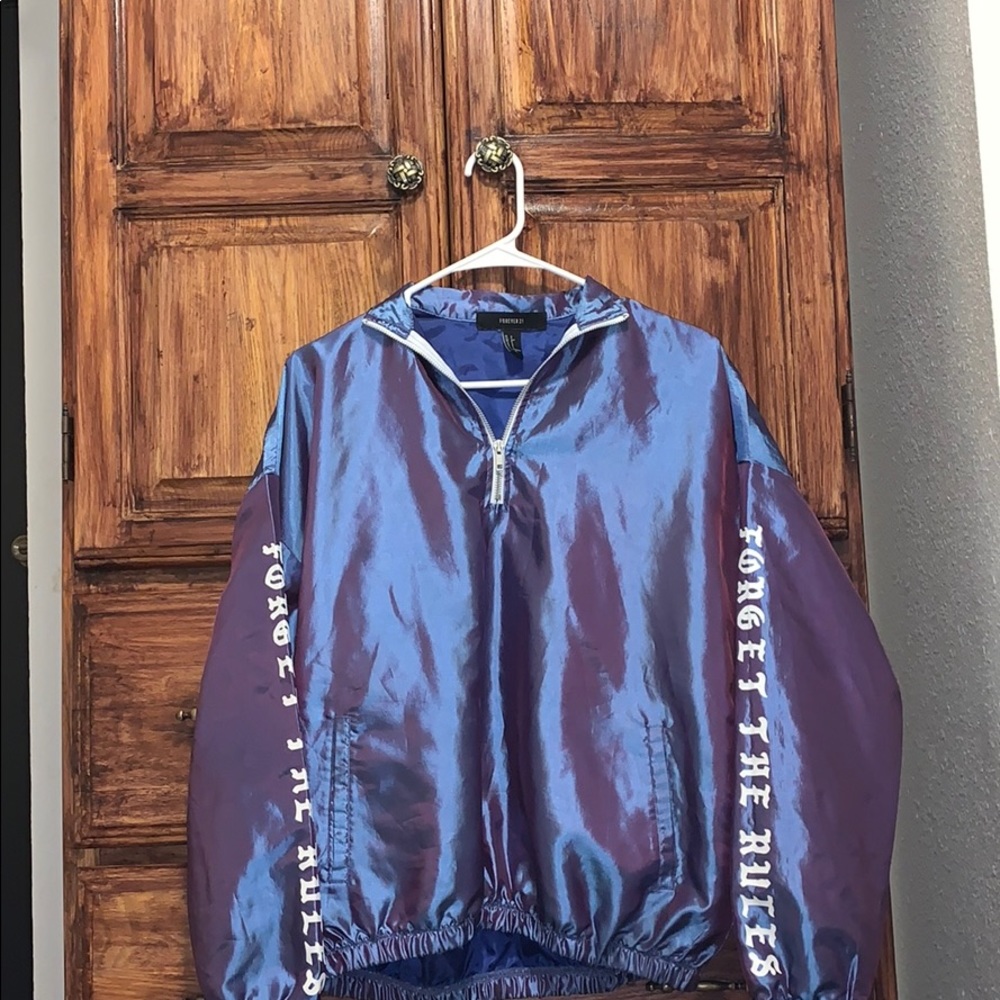 Chrome jacket blue and purple forever 21